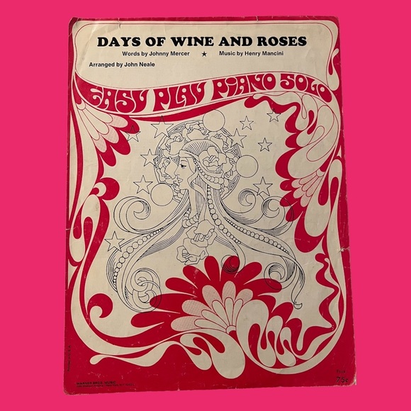 Vintage Sheet Music Days of Wine and Roses Henry Mancini Johnny Mercer 1962 - Picture 1 of 11